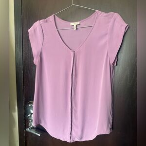 Joie Lilac Silk V-Neck Blouse